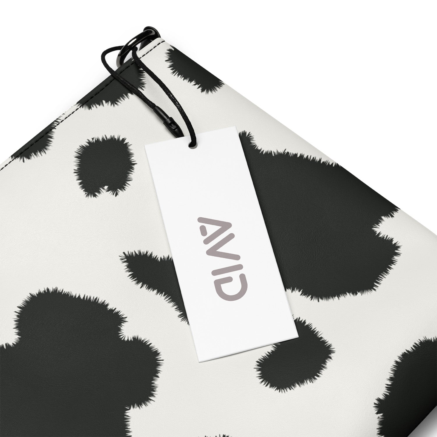 crossbody bag with a cow print design