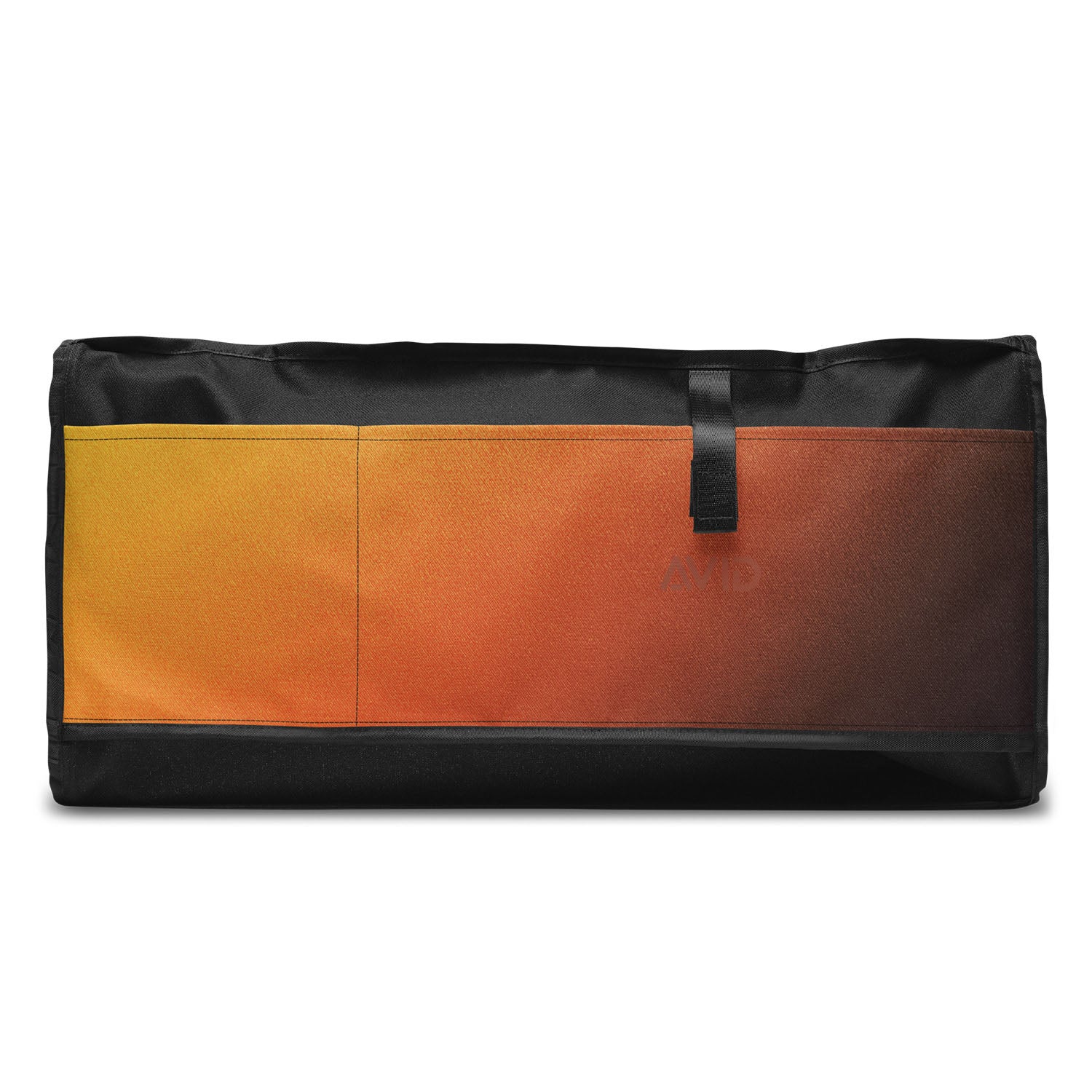 Gradient bag with black, orange, and brown colors on a white background