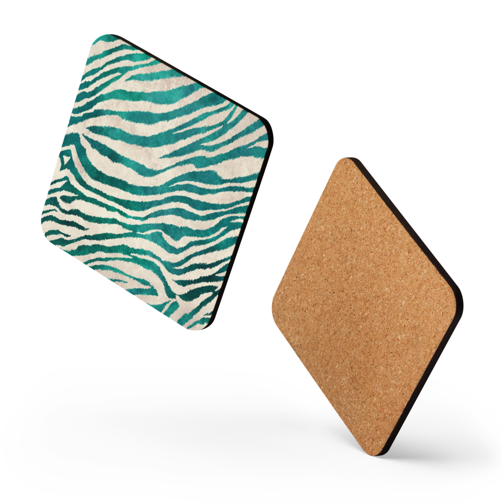 Green Zebra - Cork-back coaster