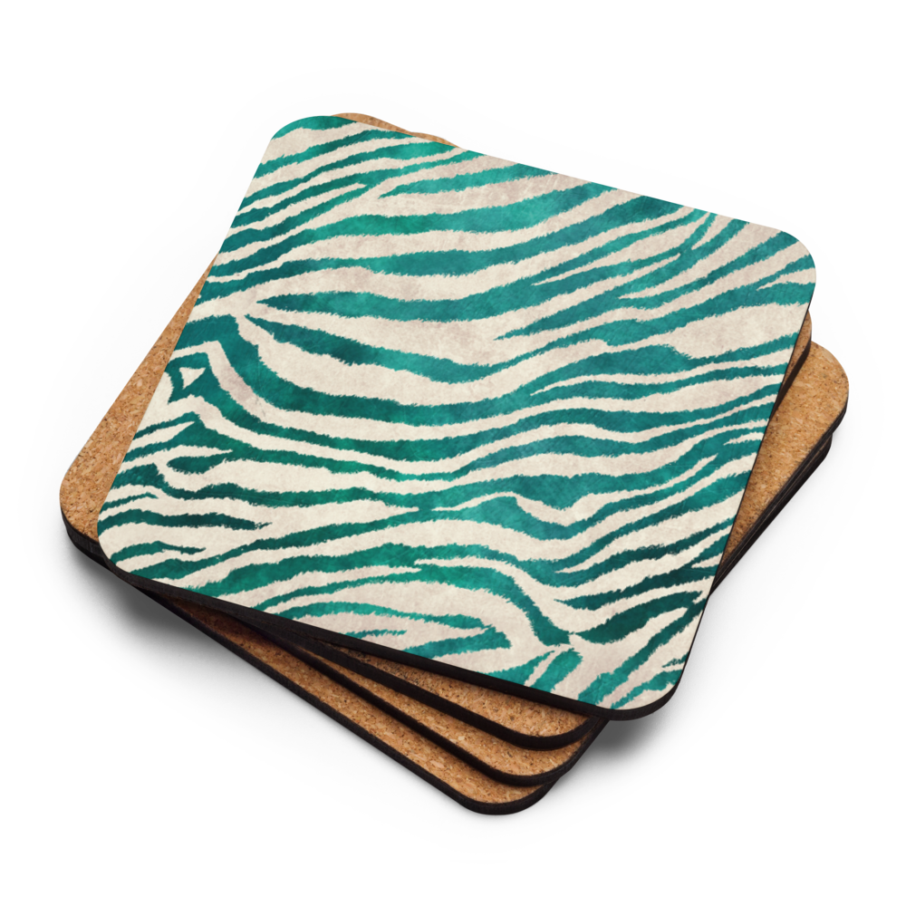 Green Zebra - Cork-back coaster