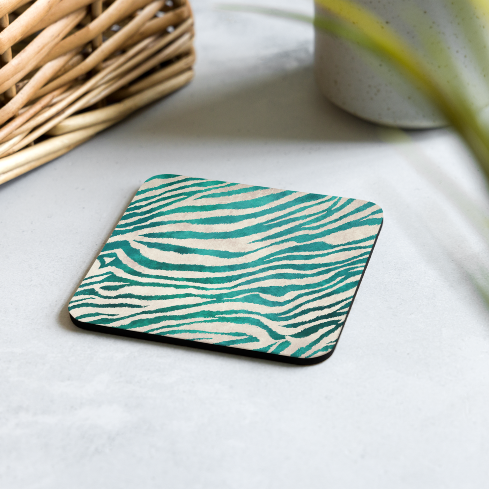 Green Zebra - Cork-back coaster