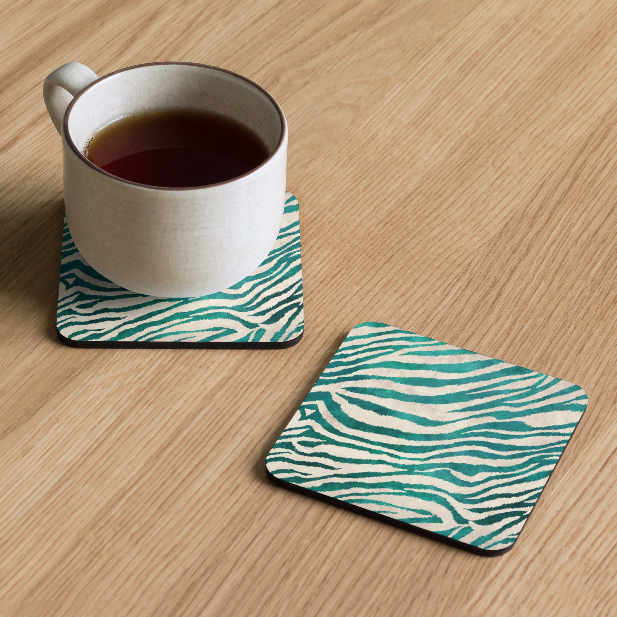 Green Zebra - Cork-back coaster