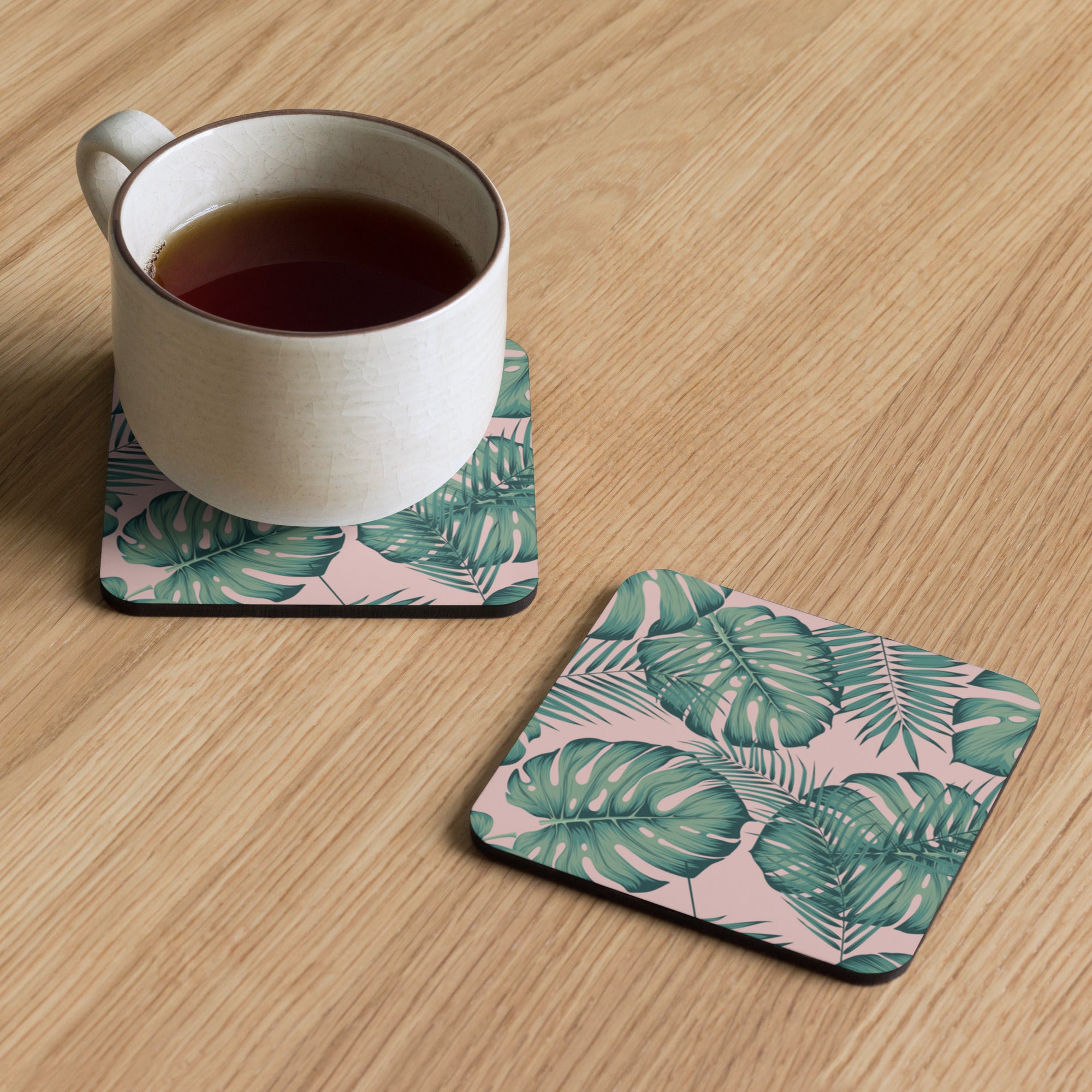 Palm Leaf - Cork-back coaster