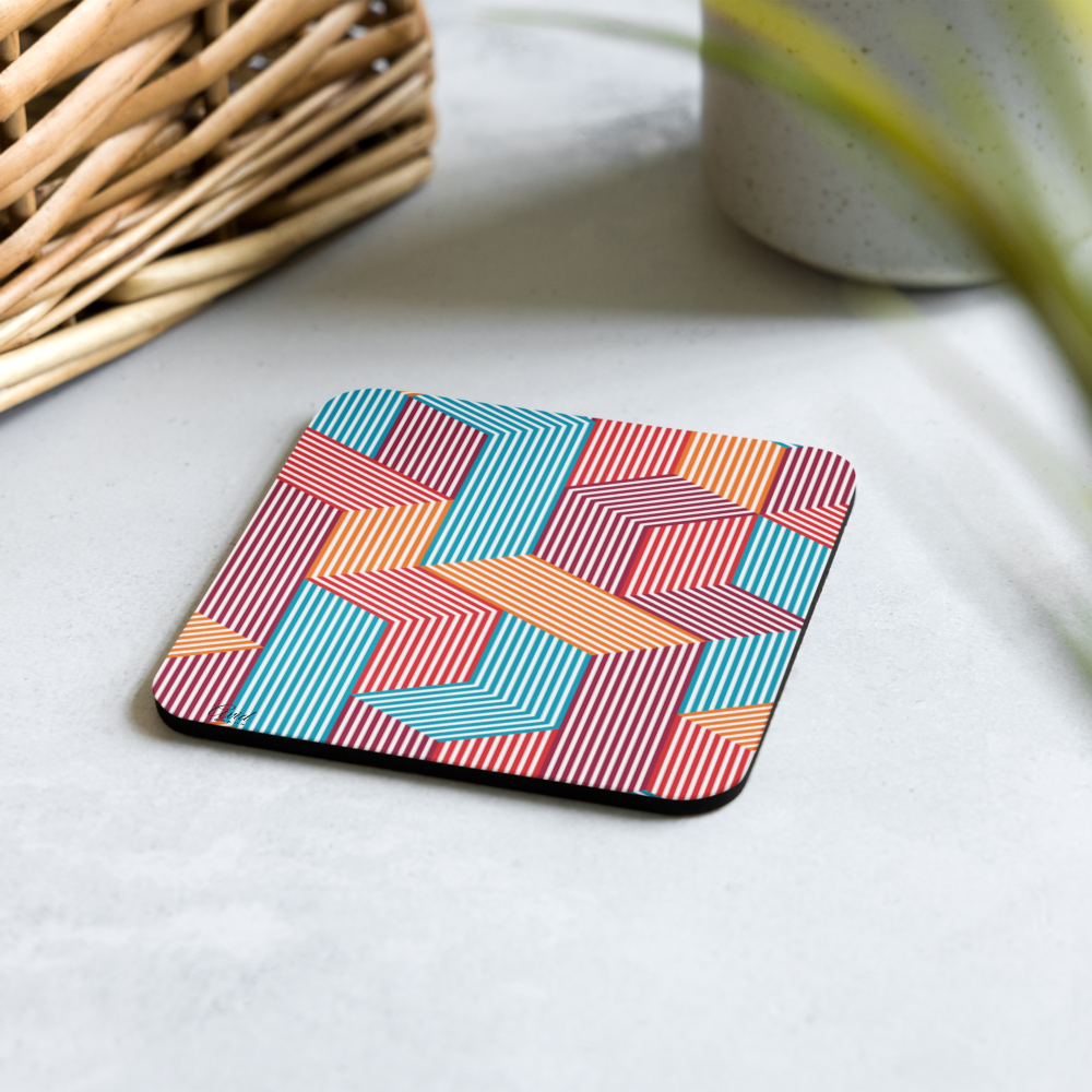 Funky 1 - Cork-back coaster