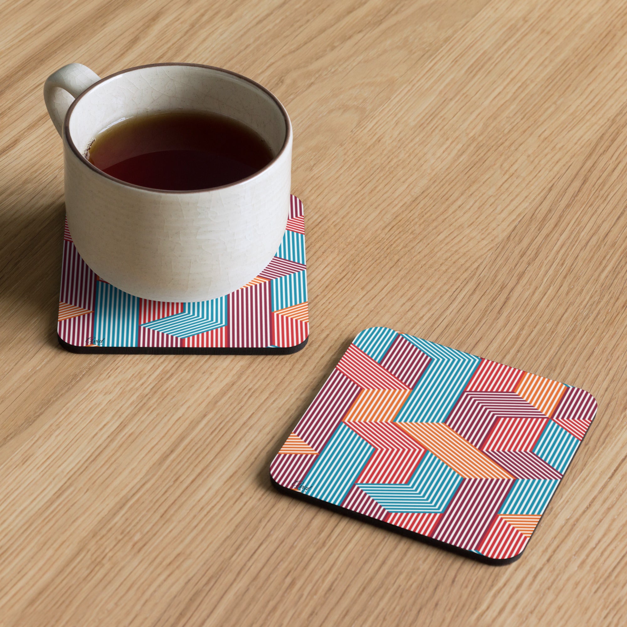 Funky 1 - Cork-back coaster