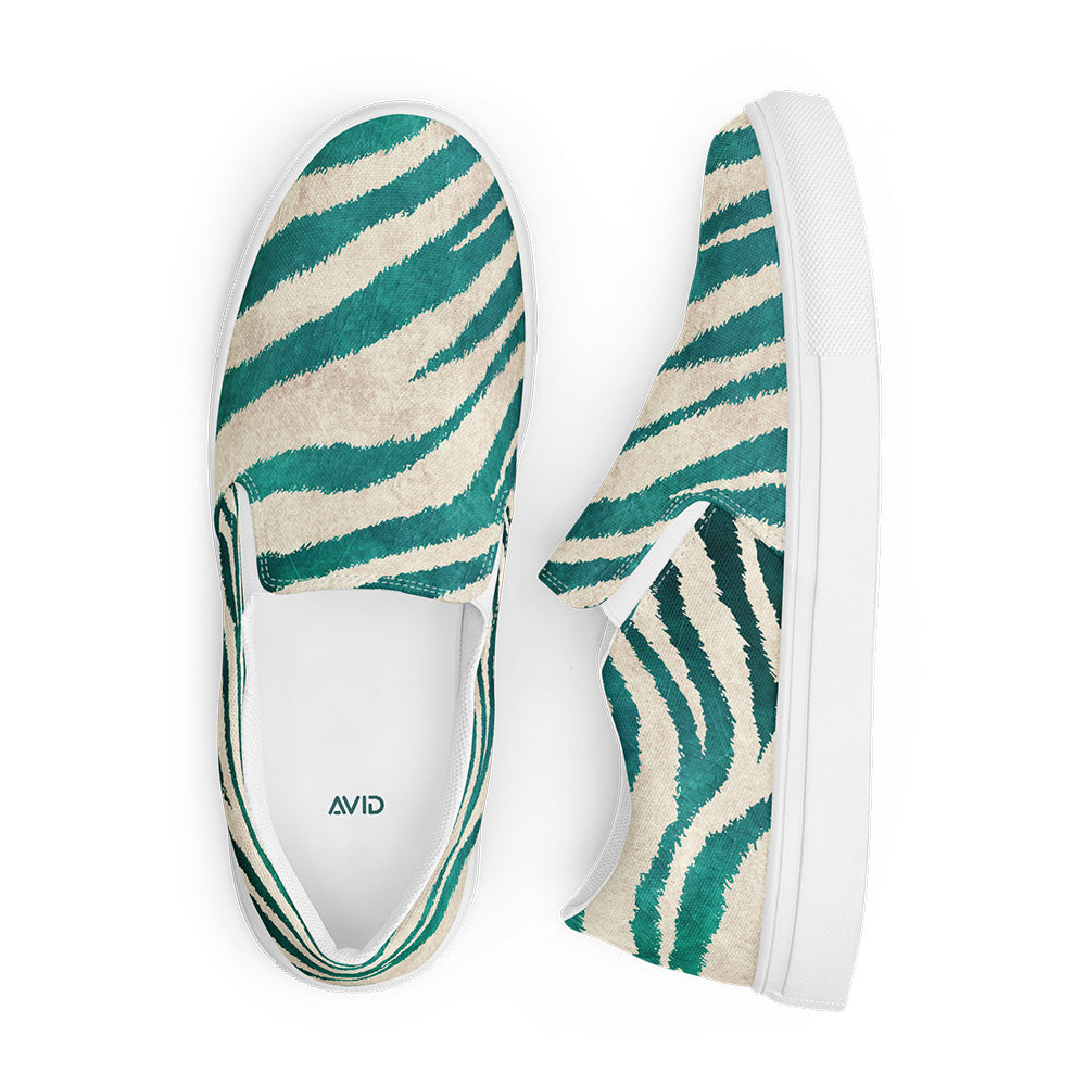 Green Zebra Canvas Shoes