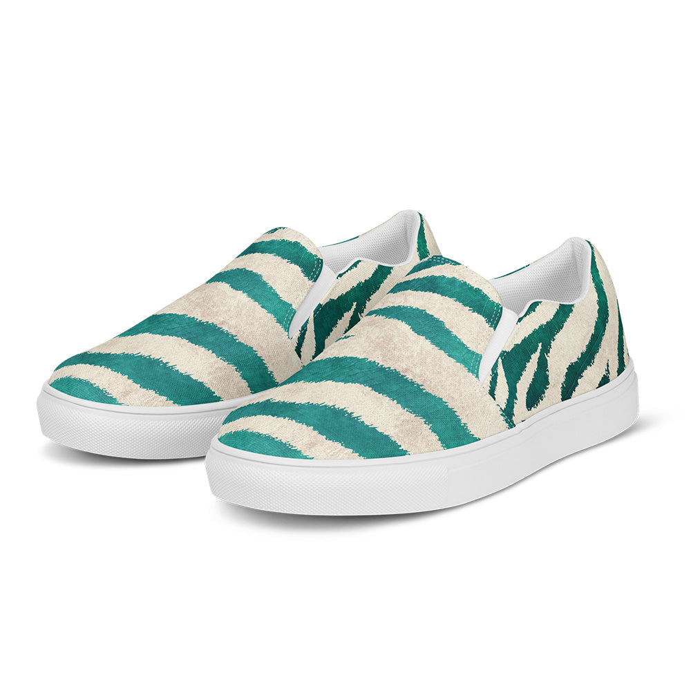 Green Zebra Canvas Shoes 2