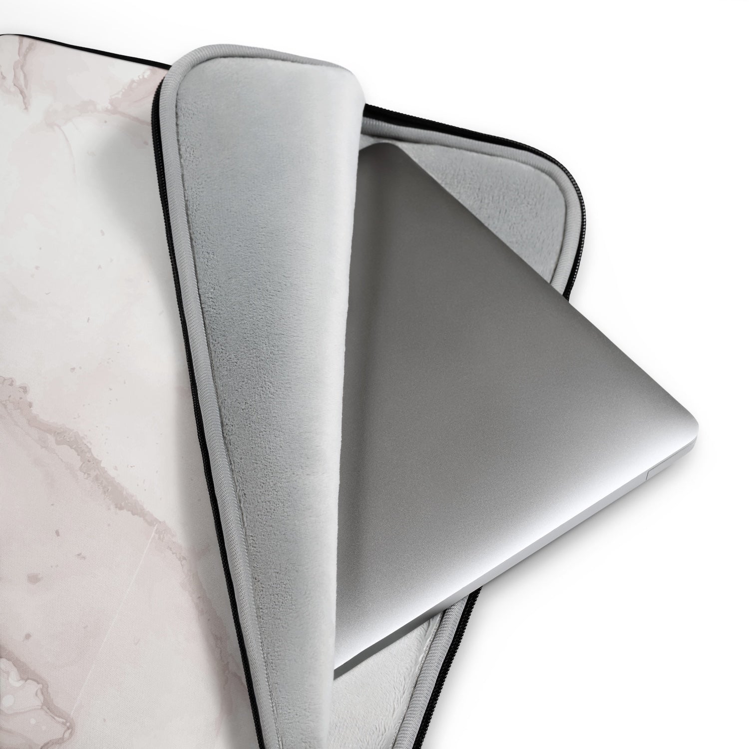 Marble-patterned laptop sleeve
