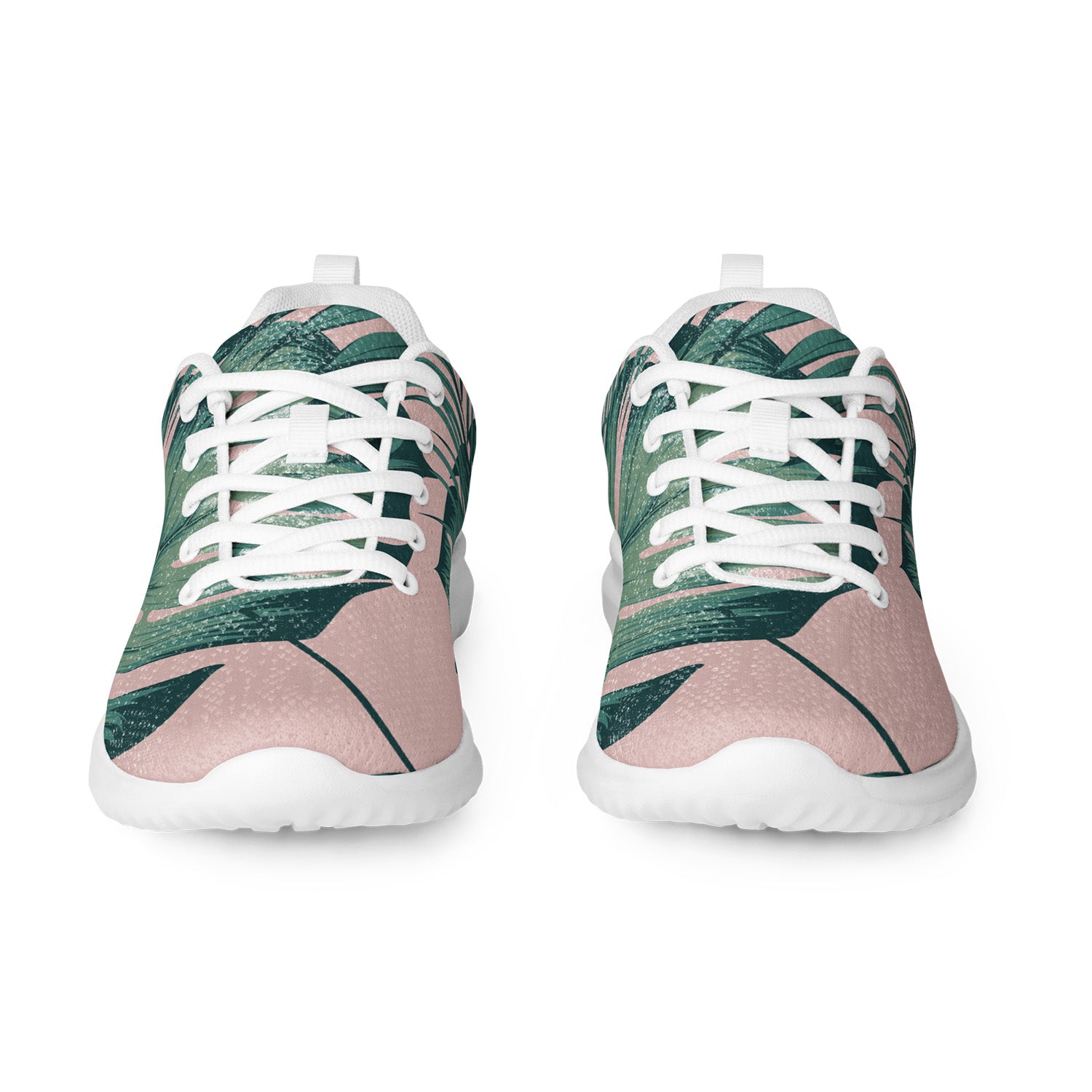 Pair of sneakers with a floral pattern on a white background