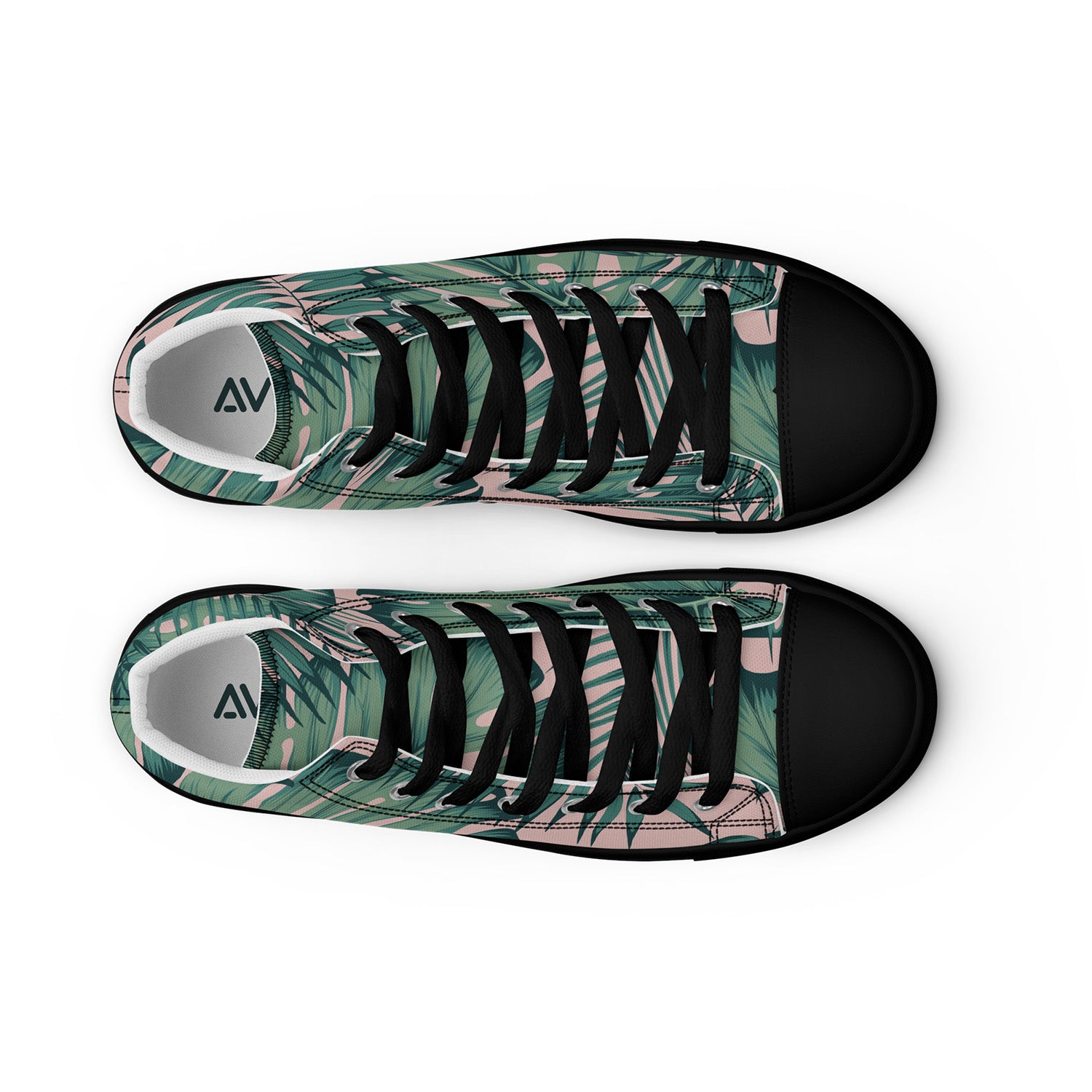 Palm Leaf High Top Canvas Shoes