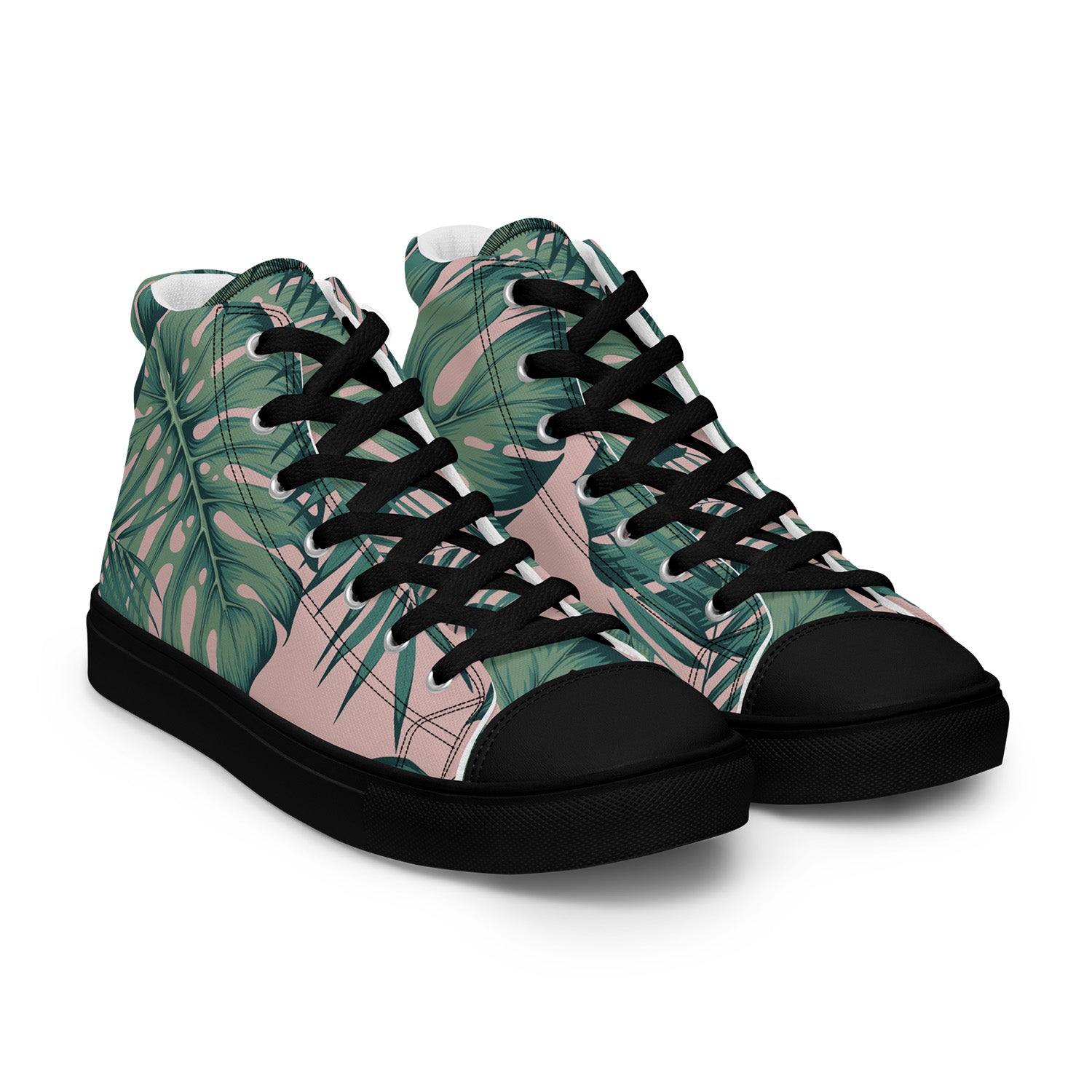 Palm Leaf High Top Canvas Shoes
