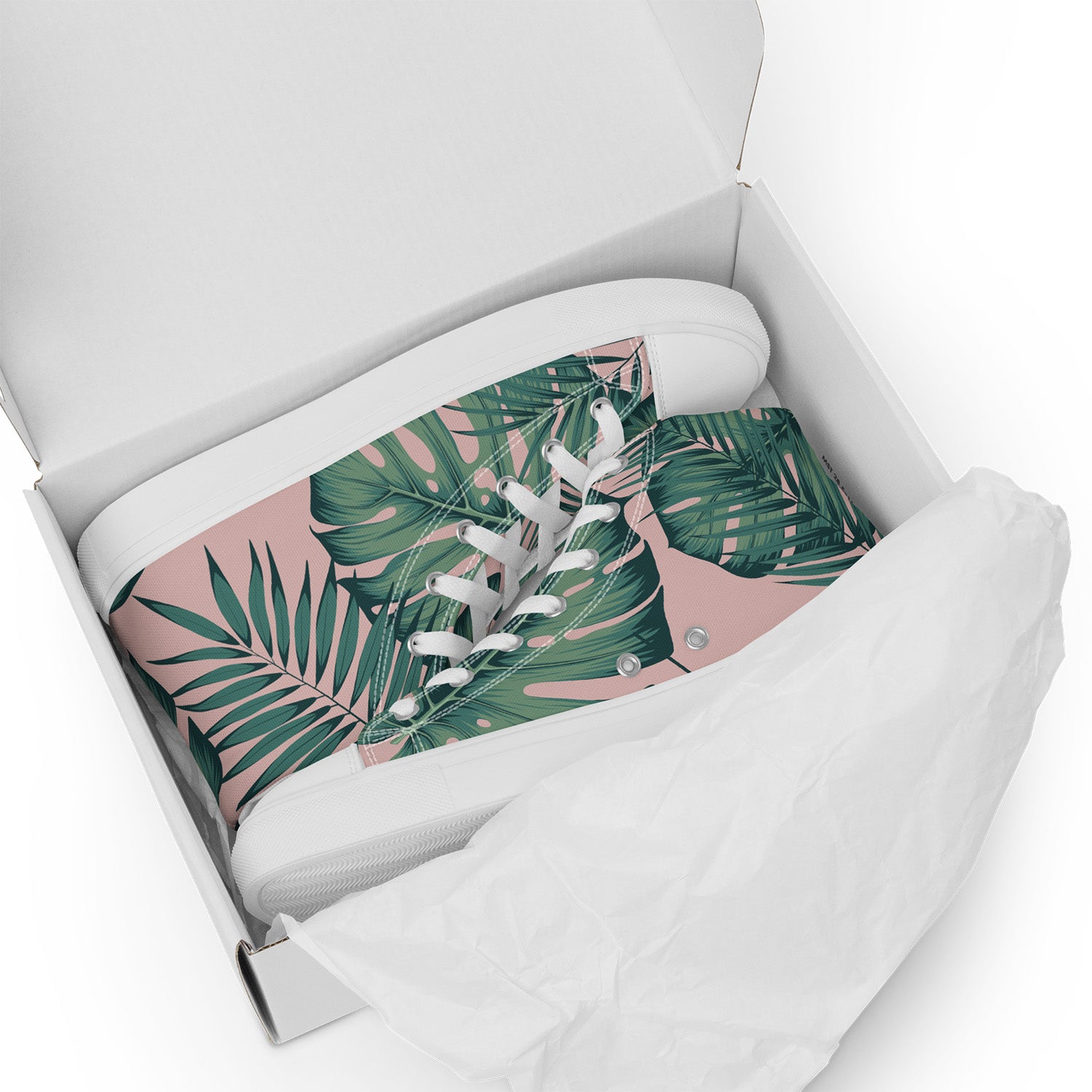 Palm Leaf High Top Canvas Shoes