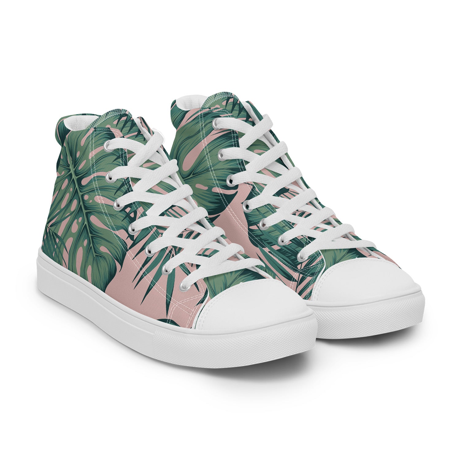 Palm Leaf High Top Canvas Shoes