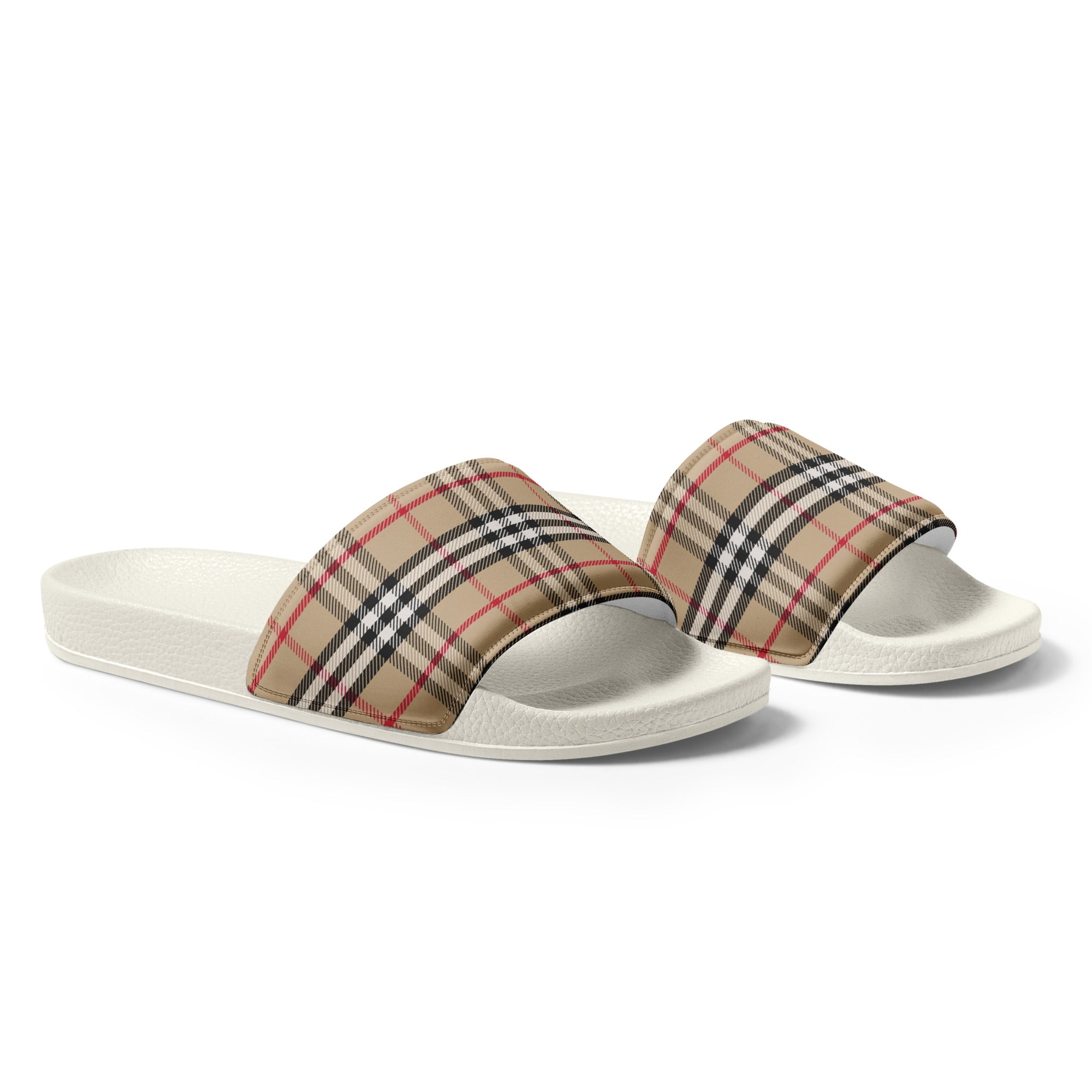 London Check Slides - white