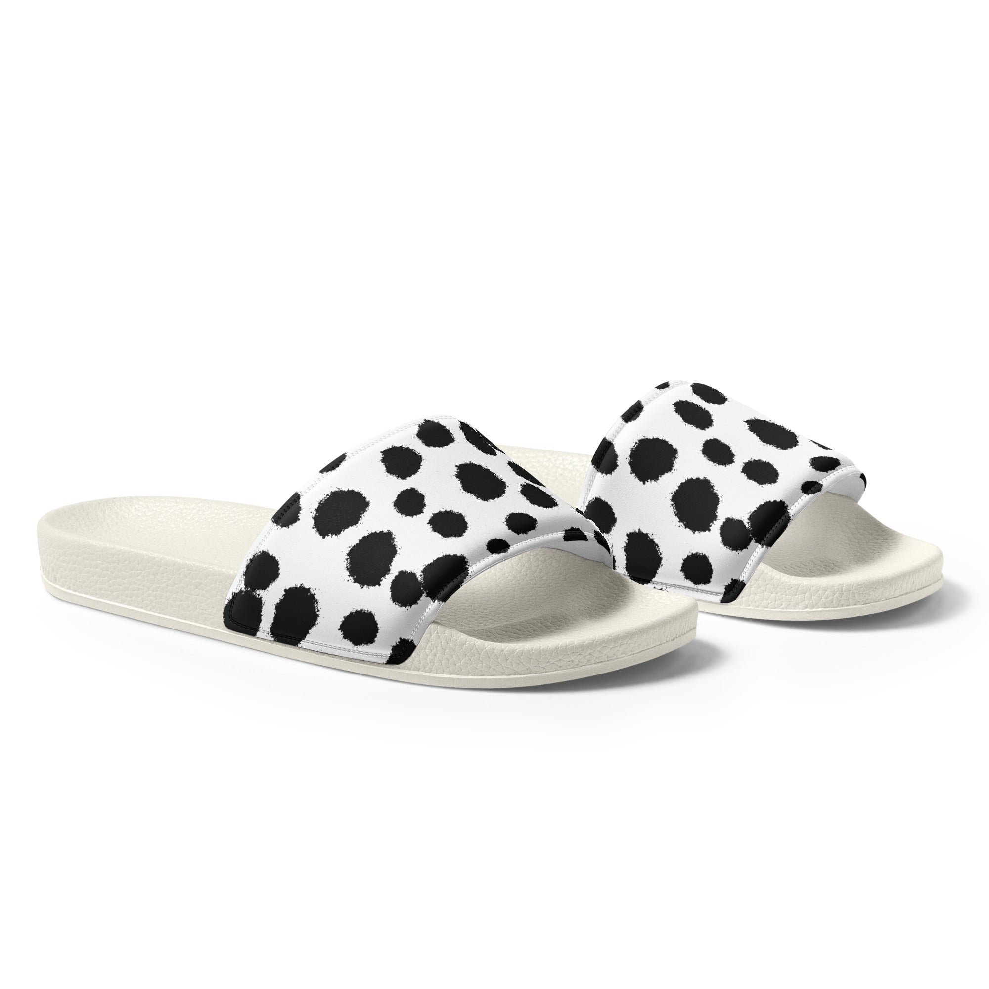 Avid London Dalmatian Slides with white soles