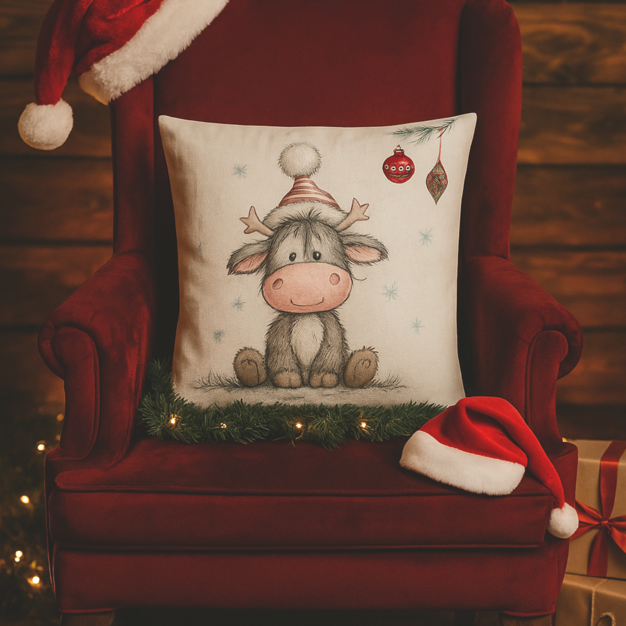 Avid London - Whimsical Reindeer - Christmas Cushion