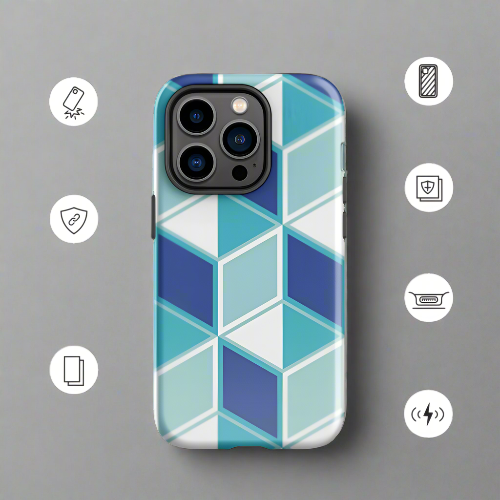 Blue Square - Tough Case for iPhone®