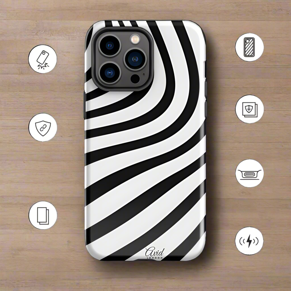 Black & White Wave - Tough Case for iPhone®